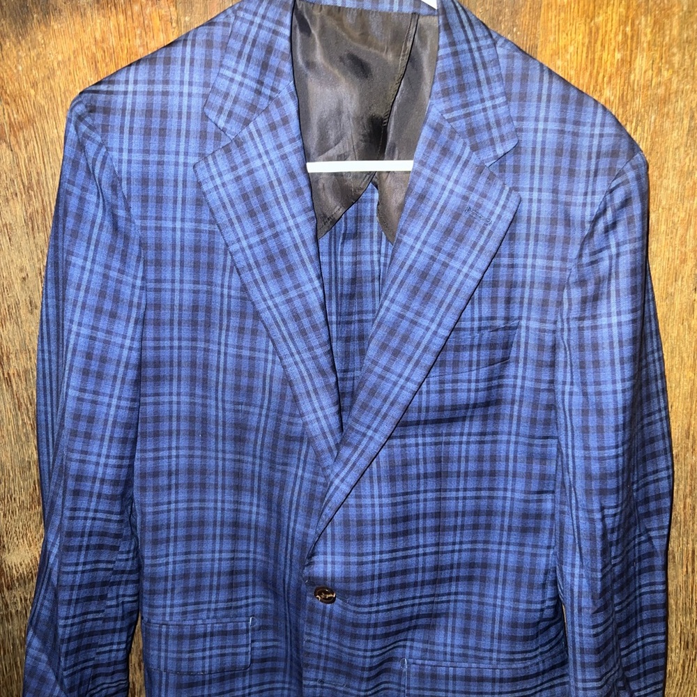Spier & Mackay checkered blue sports coat. 38R.